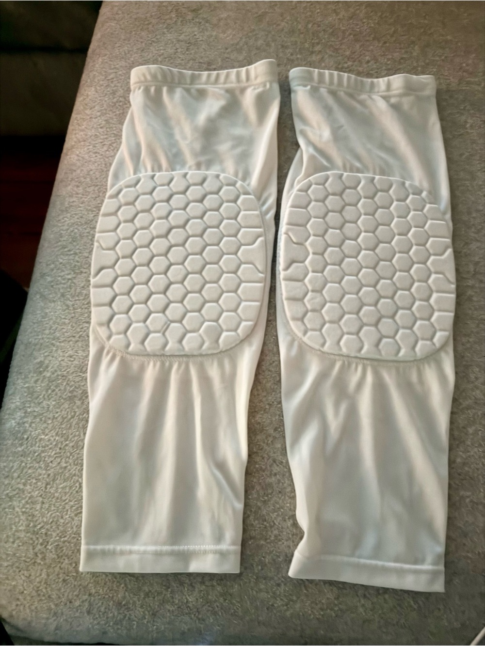 White Padded Knee Sleeves for Kids size medium